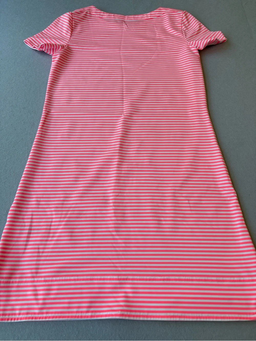 Vineyard Vines Sankaty Pink & White Striped Short Sleeve Shift Dress M(10-12)